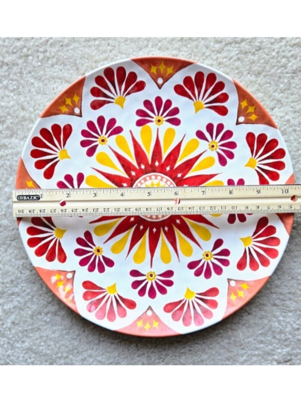 Bed Bath Beyond Melamine 10.5" Dinner & 8.25" Matching Salad Plates Set of 3 - Picture 4 of 5